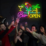 Bar Open Neon Sign USB Dimmable LED Neon Light or Pub Party Man Cave Room Restaurant Business Party Art Decor Gift Light Up Sign