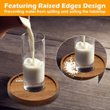 Wood Coasters for Drinks Absorbent Wooden Coasters with Holder for Table Protection Drink Coasters for Farmhouse Office Bar