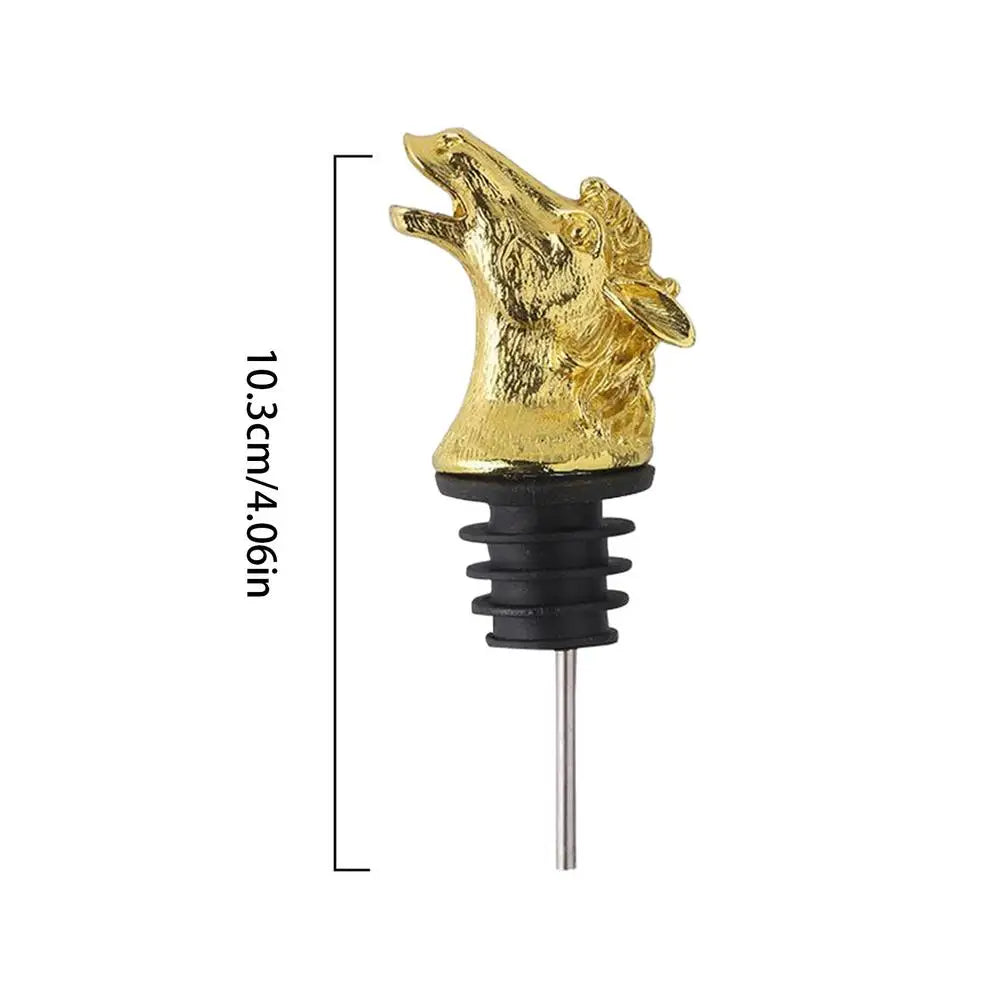 Liquor Bottle Pourers Year Of The Horse Red Wine Pourer Alcohol Stopper Home Bar Accessories For Dad Men Vodka Whisky Cocktail
