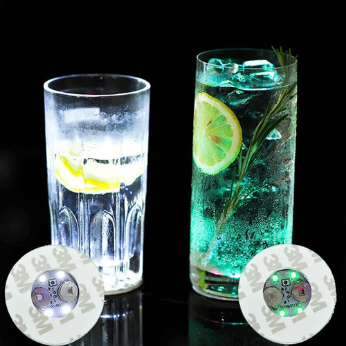 10-100PCS LED Coaster Lights Colorful Glowing Wine Bottle Stickers Bar Wedding Party Lighting Glowing Wine Bottle Stickers