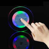 Transparent LED Glow Coaster Bar Nightclub Colorful Waterproof Acrylic Crystal Usb Charging Atmosphere Base Light Cup Mats