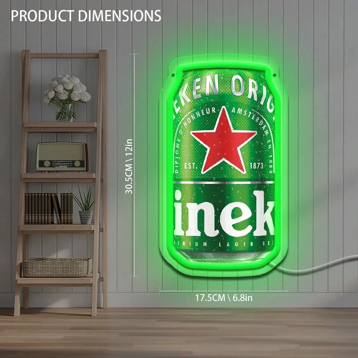 Vintage Beer Can Neon Sign Realistic LED Light for Bar Pub Man Cave Home Decor Retro Industrial Wall Art Gift for Beer Lovers