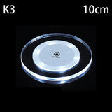 Transparent LED Glow Coaster Bar Nightclub Colorful Waterproof Acrylic Crystal Usb Charging Atmosphere Base Light Cup Mats