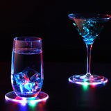 Transparent LED Glow Coaster Bar Nightclub Colorful Waterproof Acrylic Crystal Usb Charging Atmosphere Base Light Cup Mats