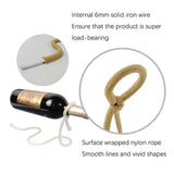 Magical Creative Craft Rope Shaped Wine Bottle Rack 3D Suspended Alcohol Bottle Holder Home Kitchen Accessories Bar Tools