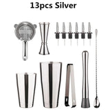 Cocktail Shaker Bar Set: 2 Weighted Boston Shakers,Cocktail Strainer Set,Jigger,Muddler and Spoon, Ice Tong and 2 Bottle Pourer