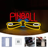 Pinball Neon Sign USB Powered for Wall Decor,LED Light Up Sign for Game Room Club Man Cave Neon Signs Decor Birthday Party Gift