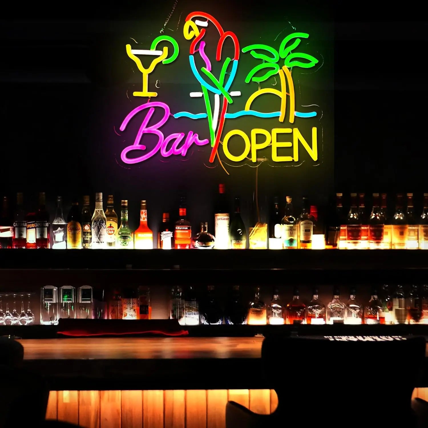 Bar Open Neon Sign USB Dimmable LED Neon Light or Pub Party Man Cave Room Restaurant Business Party Art Decor Gift Light Up Sign