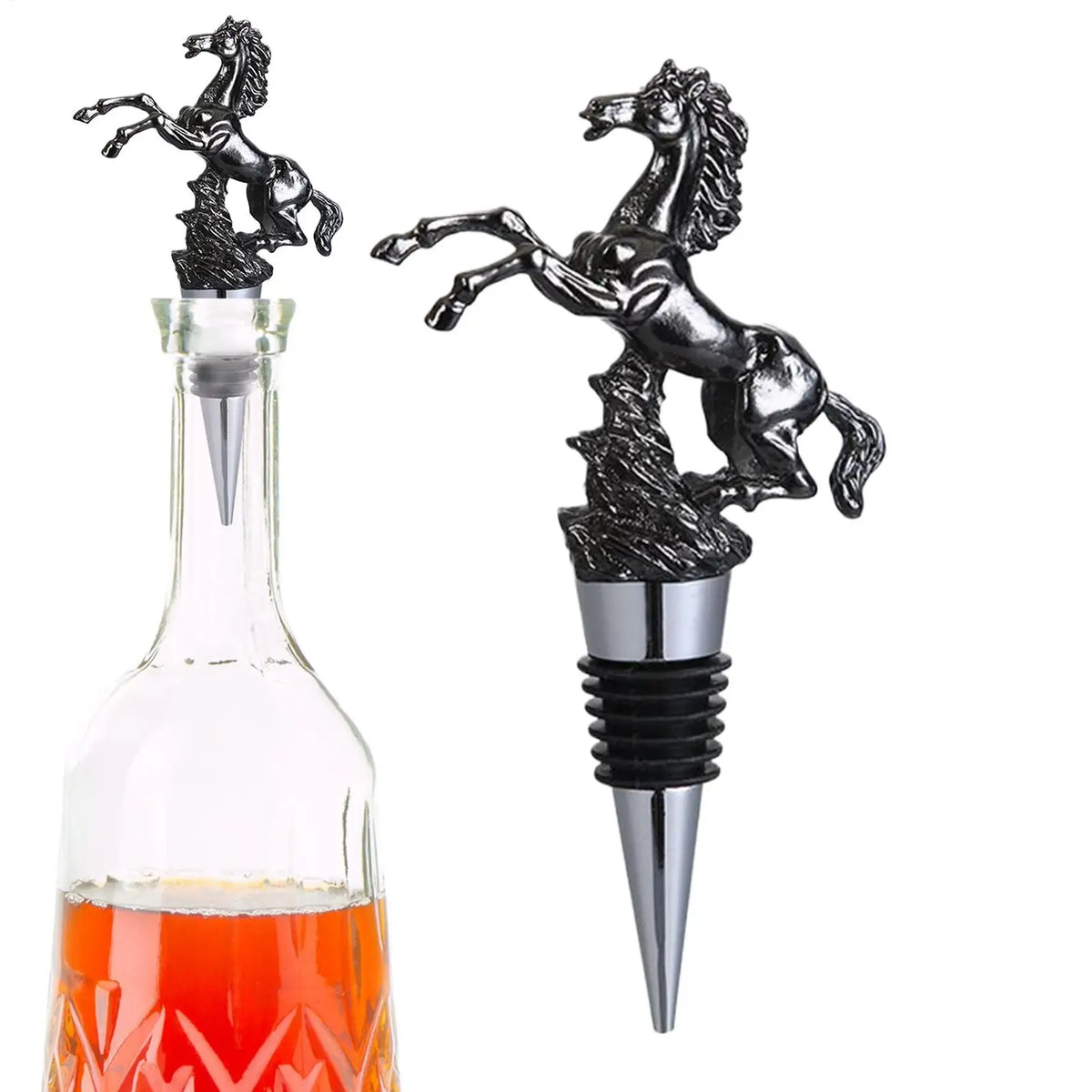 Liquor Bottle Pourers Year Of The Horse Red Wine Pourer Alcohol Stopper Home Bar Accessories For Dad Men Vodka Whisky Cocktail