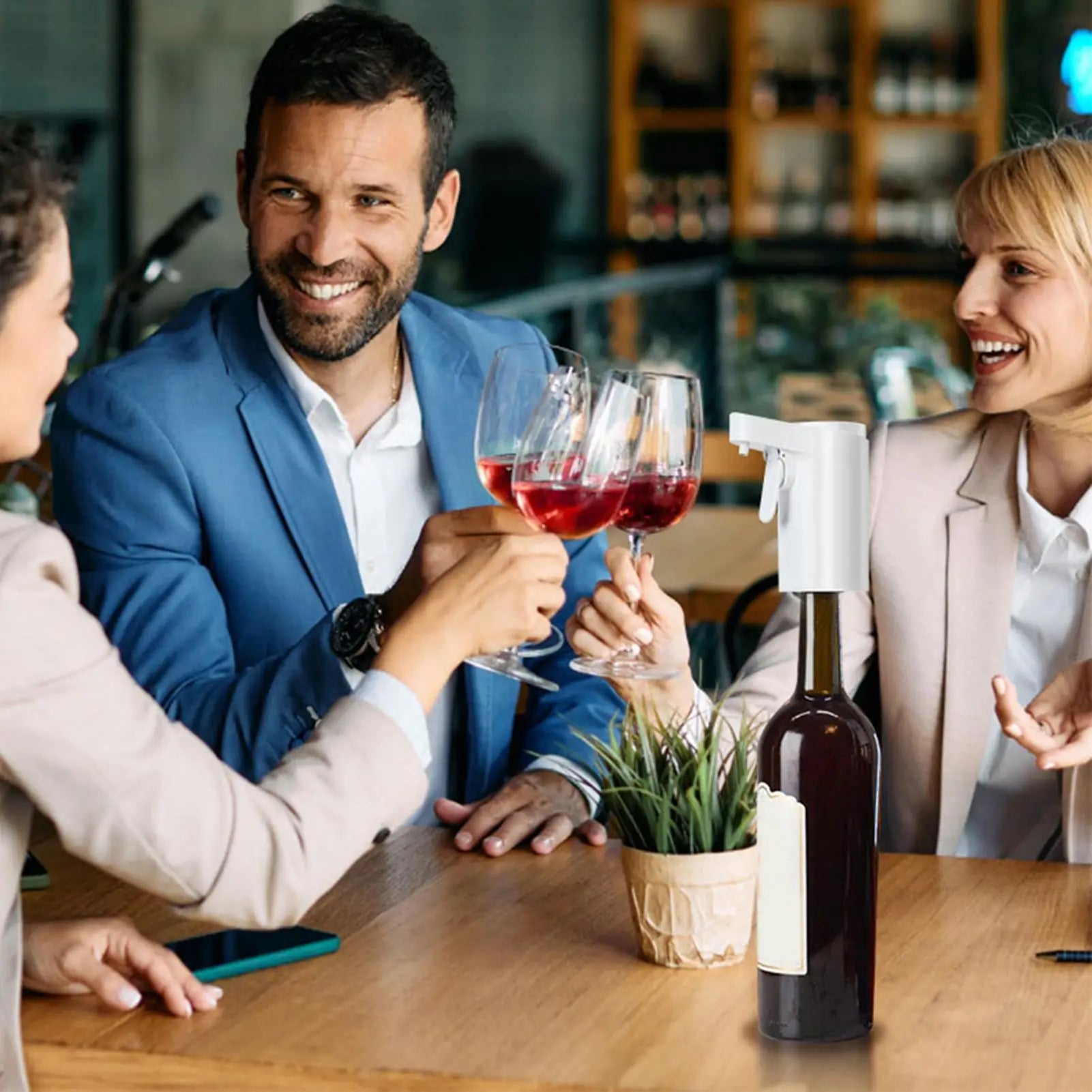 Electric Wine Dispenser Smart Touchscreen Alcohol Decanter Red Wine Dispenser Wine Accessories for Home Bar Office