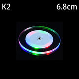Transparent LED Glow Coaster Bar Nightclub Colorful Waterproof Acrylic Crystal Usb Charging Atmosphere Base Light Cup Mats